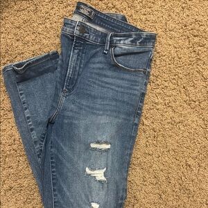 Abercrombie & Fitch Blue Distressed Skinny Jeans